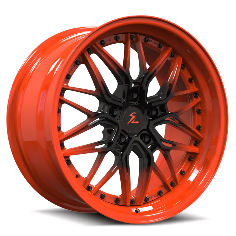 Sd-01S Custom Deep Step Lip Forged Orange,Black Lip Wheels 1