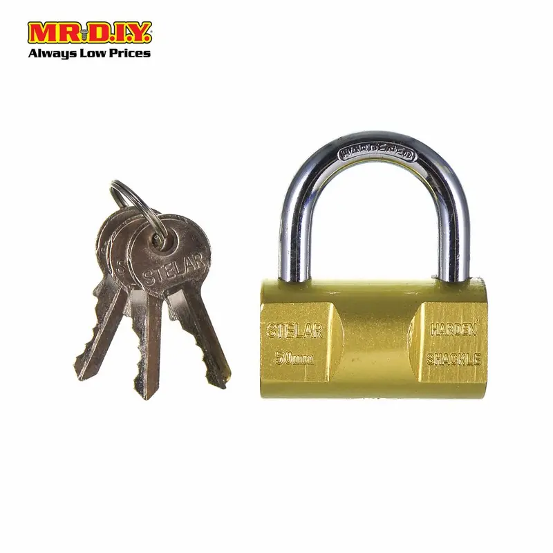 Stelar Brass Block Heavy-Duty Security Padlock Double Lock (50Mm) 1