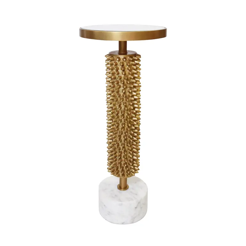 Talia Brass & Marble Pedestal Accent Table 1