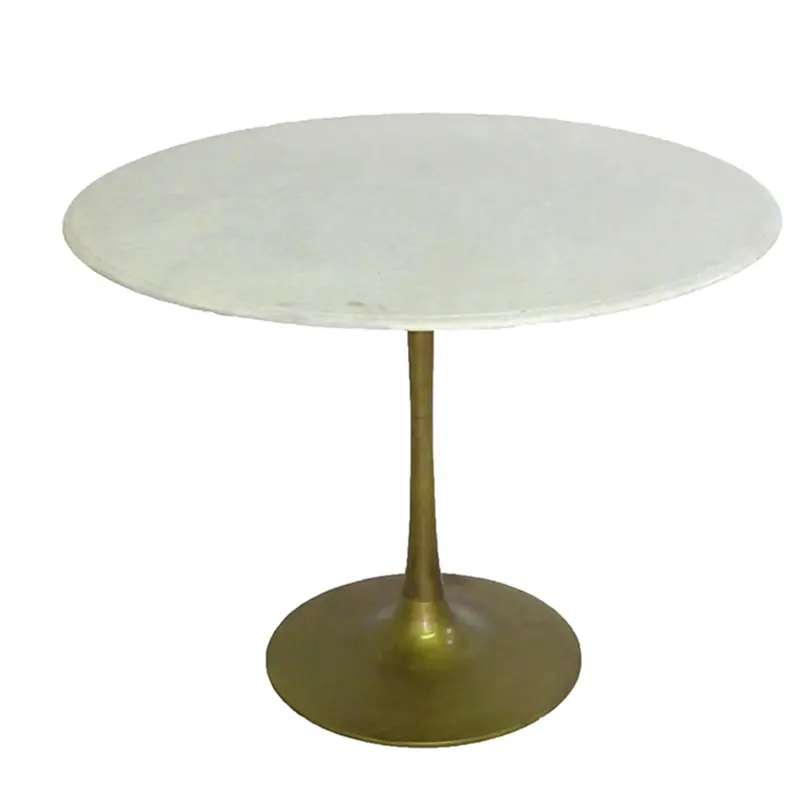 Tulip 39" Round Marble & Brass Dining Table - Matthew Izzo Collection 1
