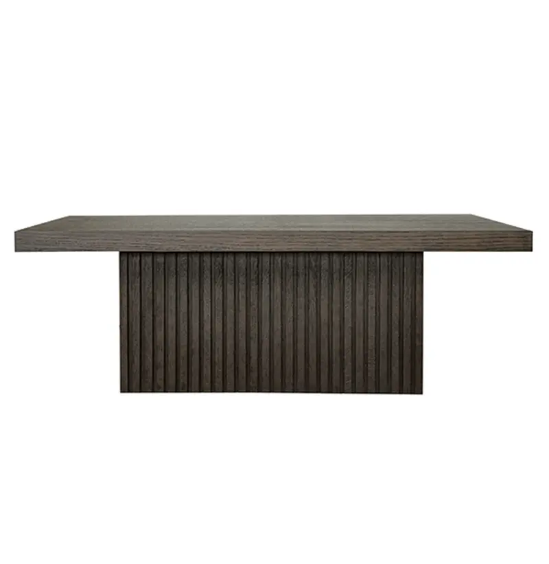 Tyson Slatted Oak Pedestal Coffee Table - Espresso Or Natural Oak 1
