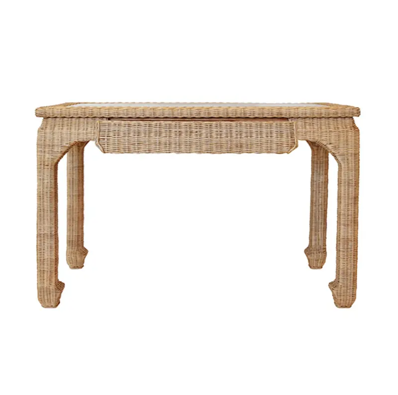 Verra Rattan Desk W/Glass Top 1