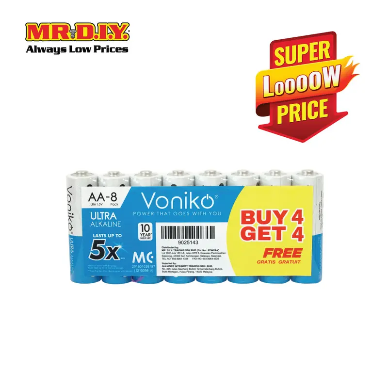 Voniko Aa Alkaline Battery (4+4 Free) 1