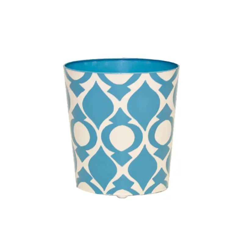 Wastebasket - Peacock Handpainted Oval Metal 1
