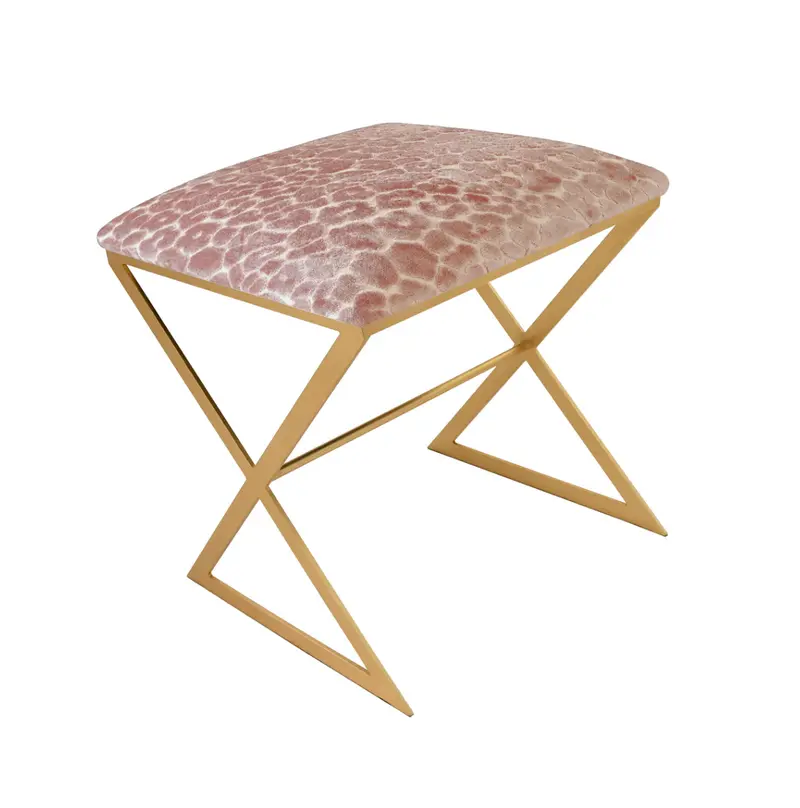X Side Stool - Leopard - Nickel Or Gold 1