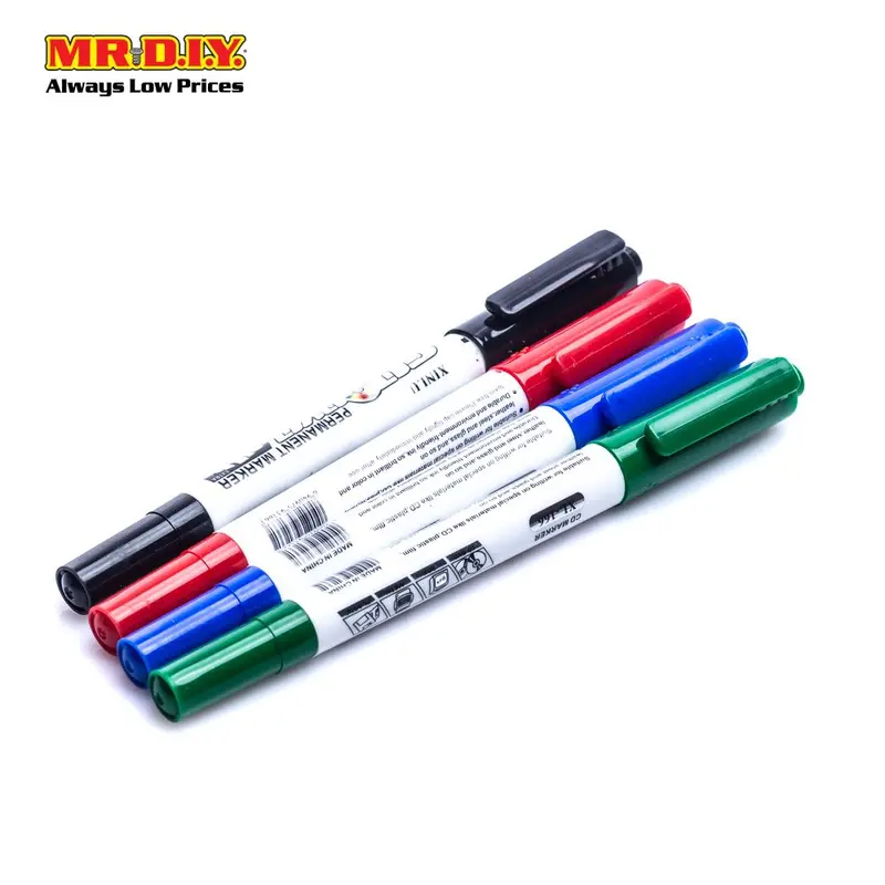 Xinlu Multi-Colour Dual Tip Cd Dvd Permanent Marker (4Pcs) 1
