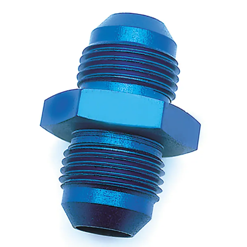 Speedfx 561615 -16An Straight Flare Union Fitting – Anodized Blue Aluminum, Single Unit 1