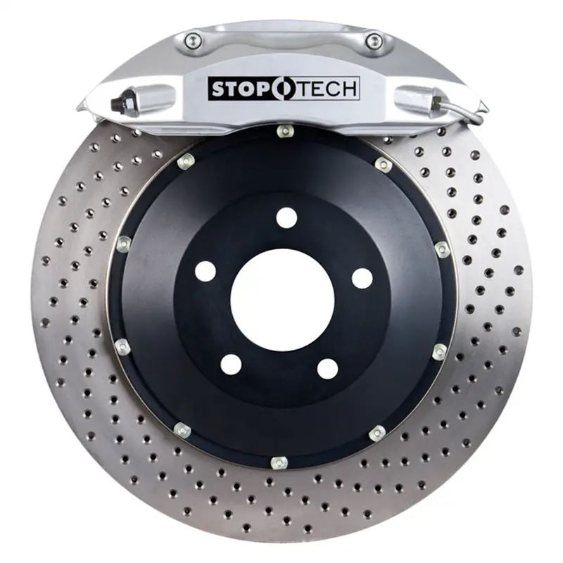 Stoptech Big Brake Kit – Front 2-Piece Drilled Rotors With Upgraded Calipers And Pads (Part #83.548.4700.62) 1