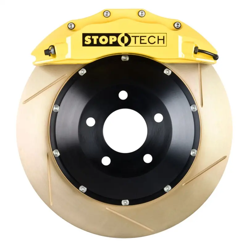 Stoptech Big Brake Kit – Front 2-Piece Slotted Rotors With Performance Calipers And Pads 1