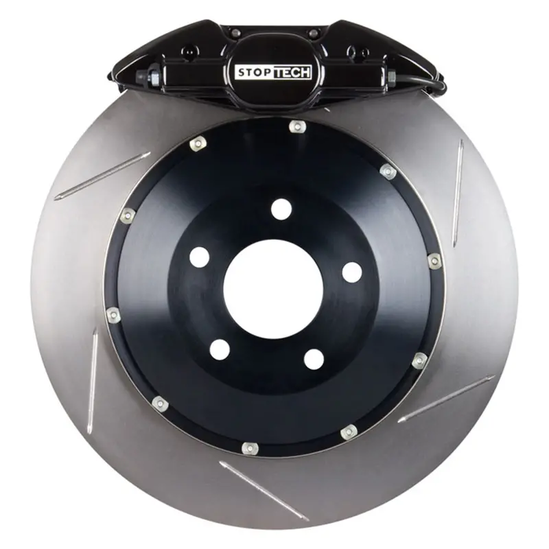 Stoptech St-626 Rear Big Brake Kit – Black Calipers, Two-Piece Slotted Rotors 1