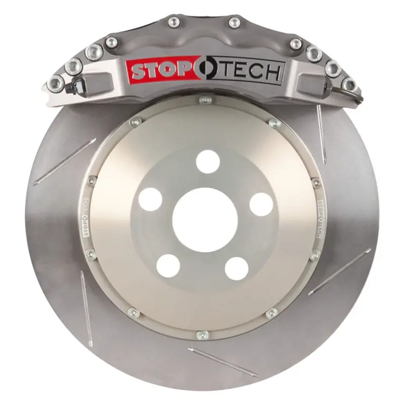 Stoptech Trophy Sport Big Brake Kit – Front, Silver Calipers & Two-Piece Slotted Rotors 1